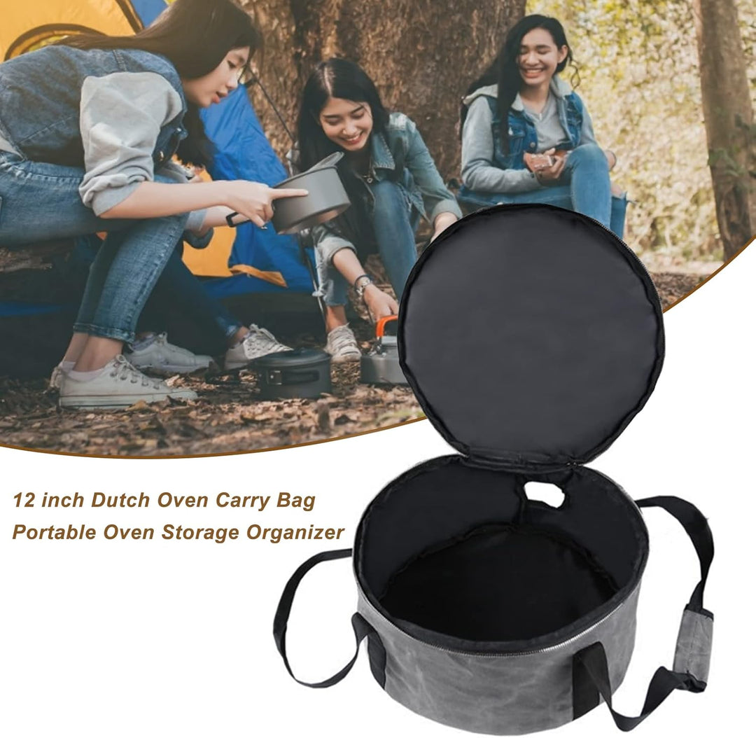 Dutch Oven Tragetasche | 12 Zoll Dicke Canvas-Organizer-Tasche mit Griff - wasserdichte Campingausrü
