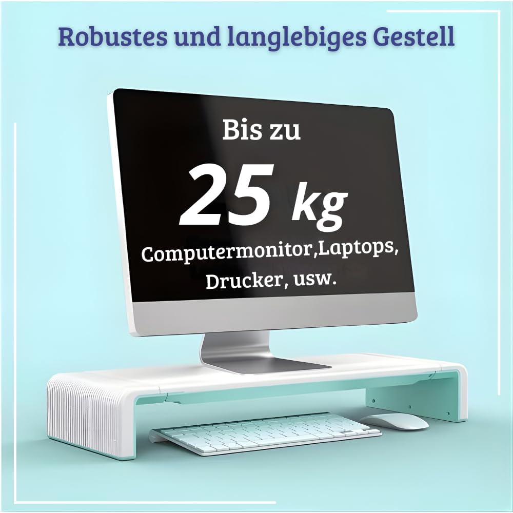 (HG) Monitorständer mit Schublade und Handyhalter, Monitorerhöhung, ergonomischer Bildschirmständer