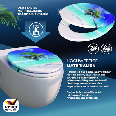 CASARIA® WC Sitz Doppelte Absenkautomatik MDF Holzkern hygienisch Rostfreie Scharniere 175kg Bad Toi