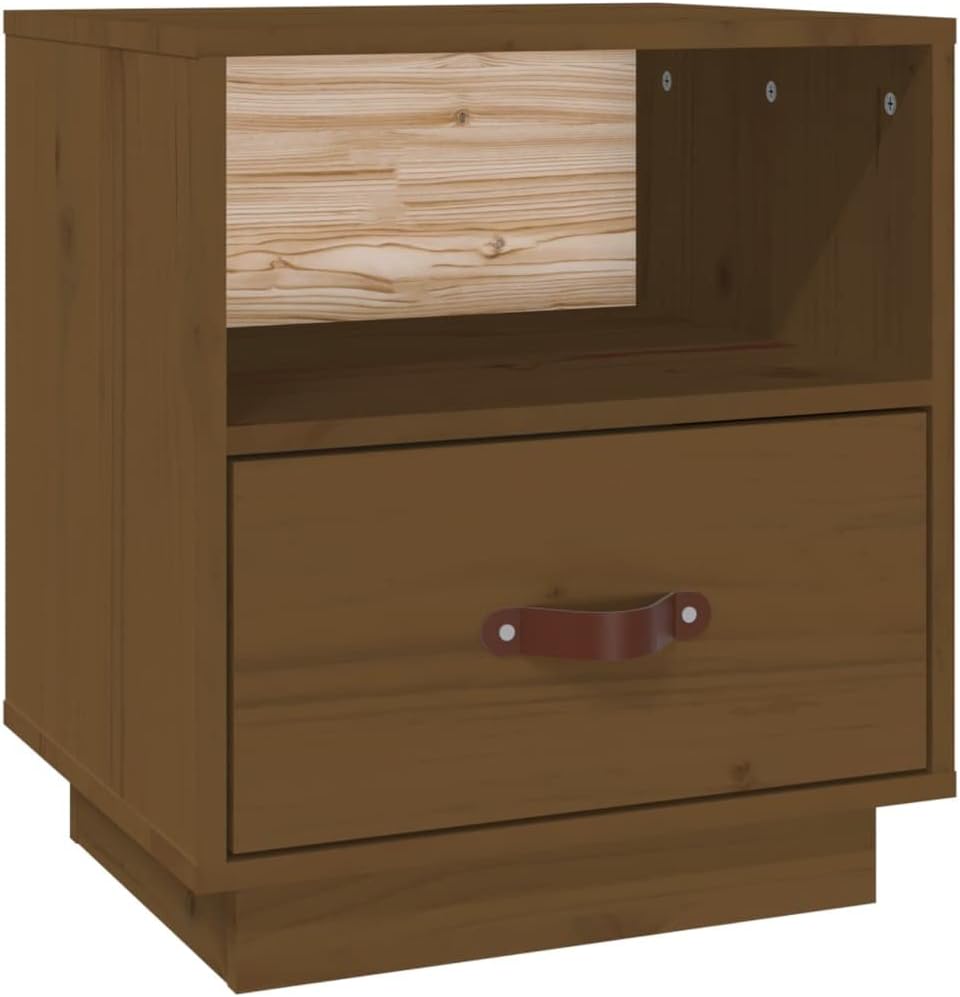 Bedside Table Nachtkonsole Beistelltisch mit Stauraum Night Stand Nachttisch Honigbraun 40x34x45 cm