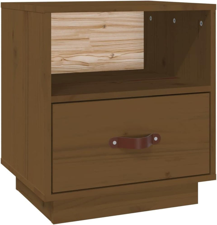 Bedside Table Nachtkonsole Beistelltisch mit Stauraum Night Stand Nachttisch Honigbraun 40x34x45 cm