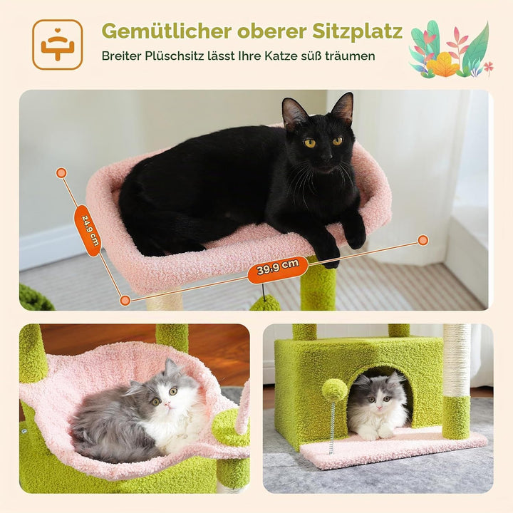 PAWZ Road Kleiner Katzenbaum Katzenbaum für Indoor-Katzen mit Hängematte, Katzenturm mit Sisal-überz