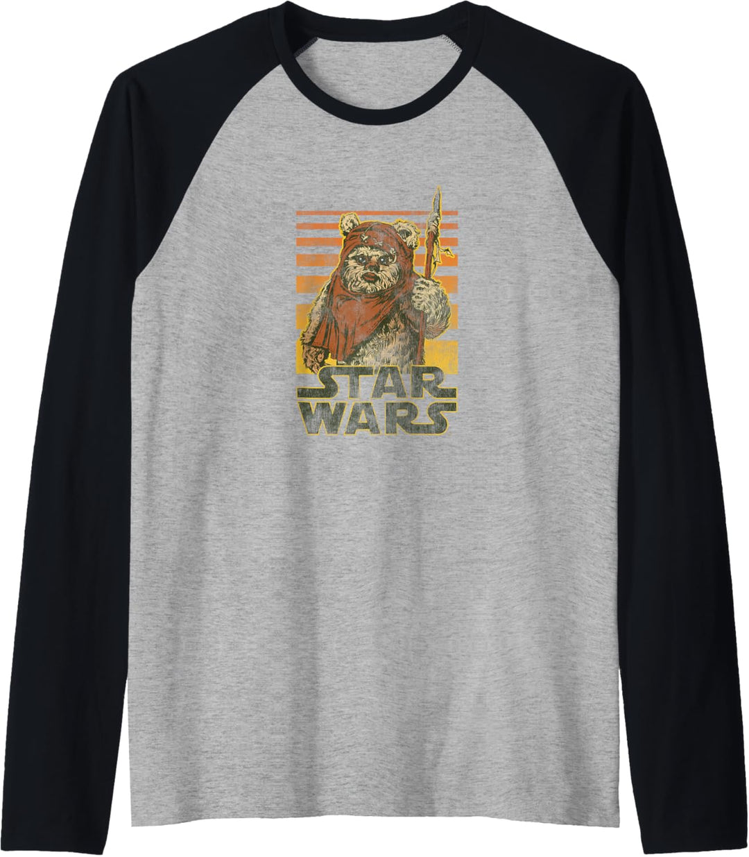 Star Wars Wicket Retro Ewok Sunset Halftone Raglan