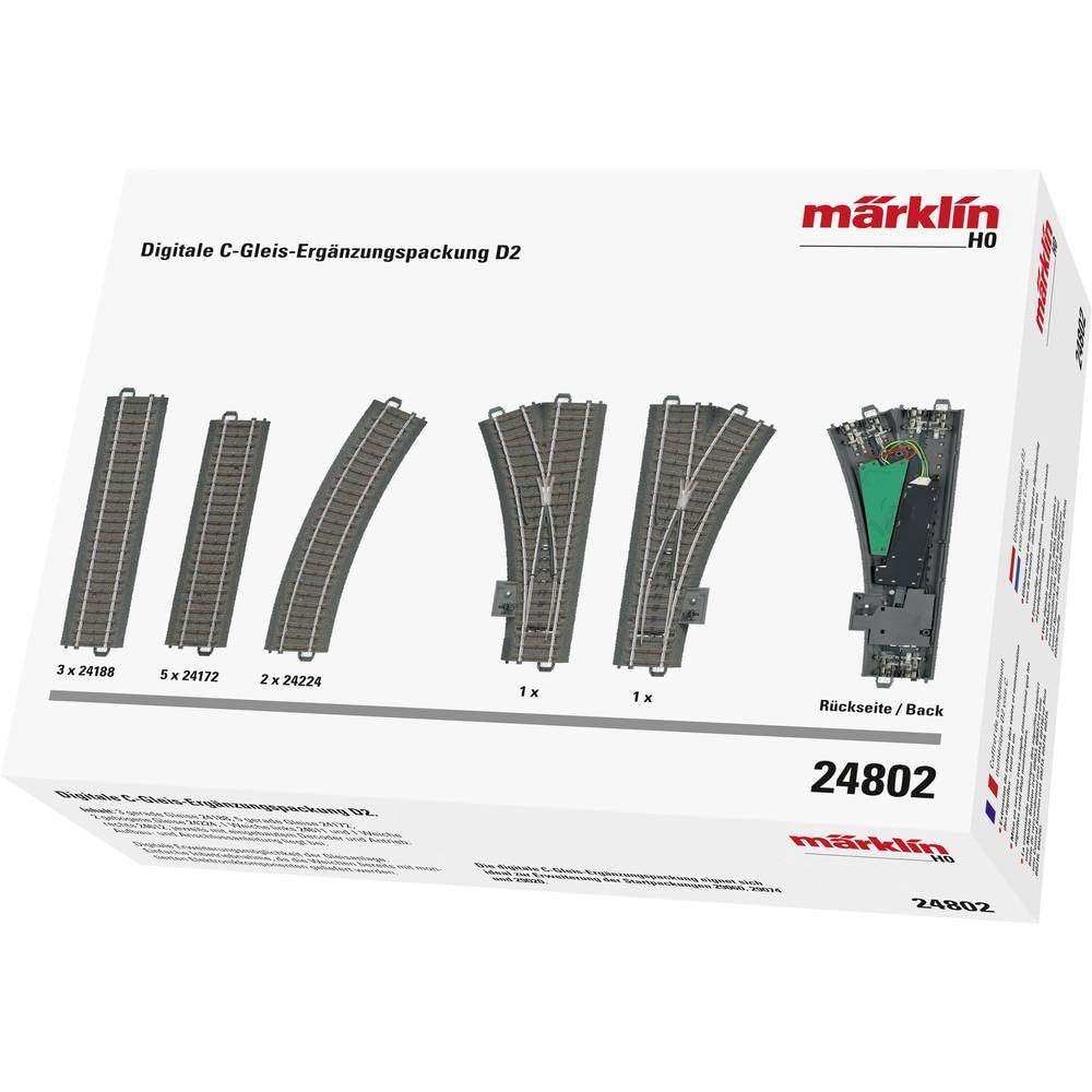 Märklin 24802 - Digitale C-Gleis-Ergänzungspackung D2, Spur H0 Single, Single