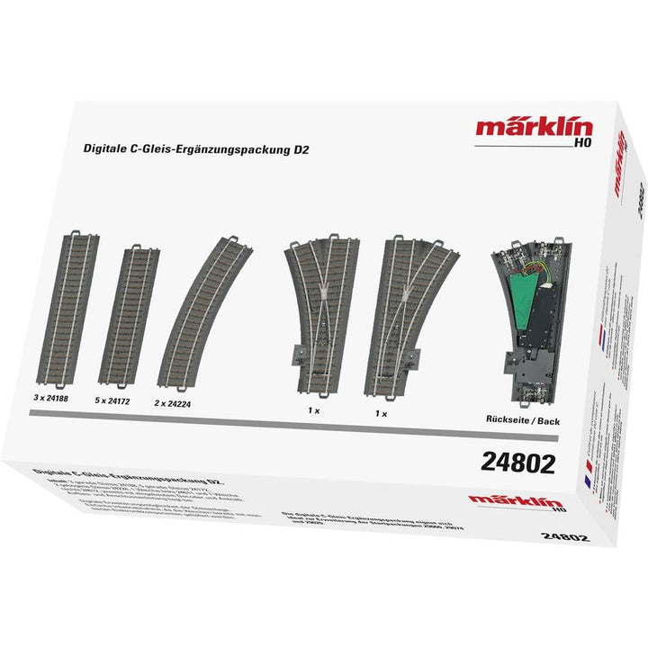 Märklin 24802 - Digitale C-Gleis-Ergänzungspackung D2, Spur H0 Single, Single