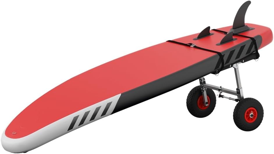 SUPROD Kanuwagen mit LUFTREIFEN, Transportwagen, SUP, KW260-LU, Alu Kw260-lu (Schwarz/Rot), Kw260-lu