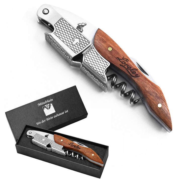 LORELEY® MITTELRHEIN Germany Premium Kellnermesser | Korkenzieher | Weinöffner | Flaschenöffner aus