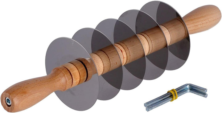 Tagliapasta Einstellbare Walze | Professioneller Blätterschneider mit 5 glatten Klingen + 5 gezahnte