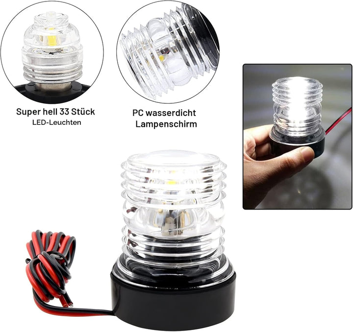 Geloo 12–24 V LED-Navigationslicht für Marineboote, Yachten, Garten, Ankerlichter, wasserdichtes Sig
