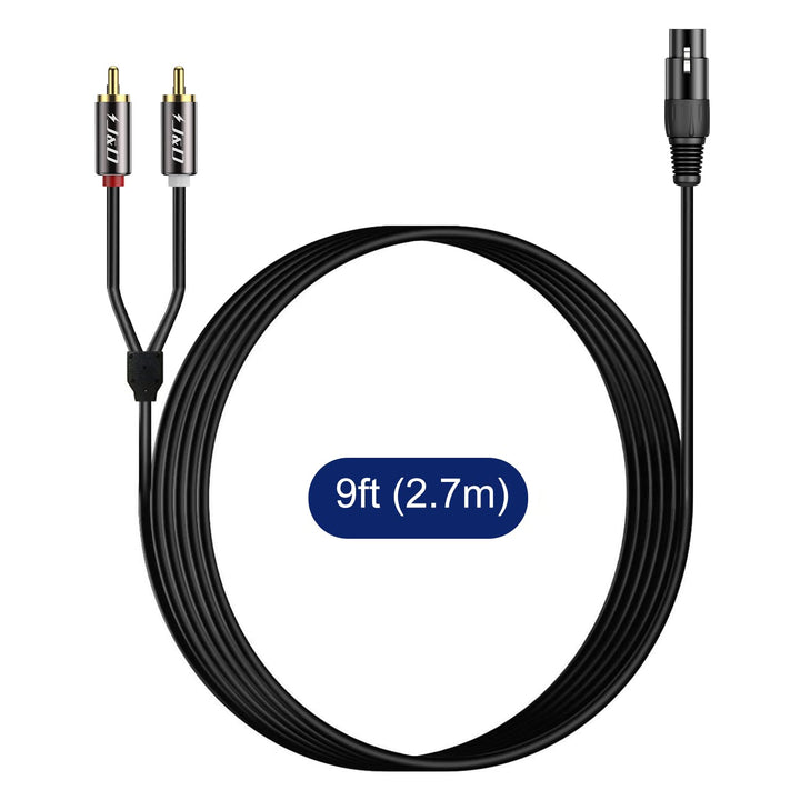 J&D XLR auf Dual-Cinch Y Splitter Patch Kabel, PVC Geschält Unbalanced 2x RCA Männlich zu XLR Weibli