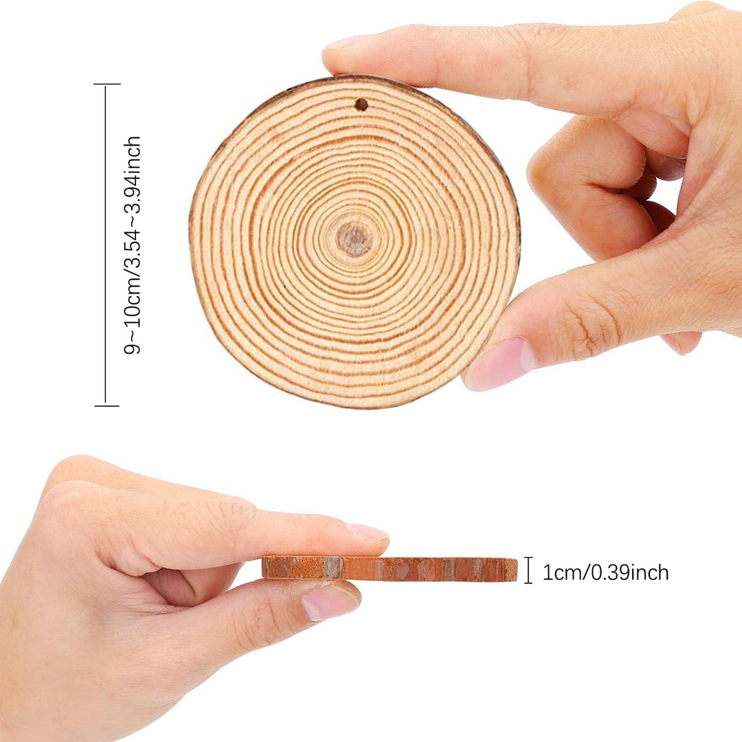 Natürliche Holz Scheiben 20pcs 9-10 cm Unfinished DIY Handwerk vorgebohrt mit Loch Runde Holzkreise