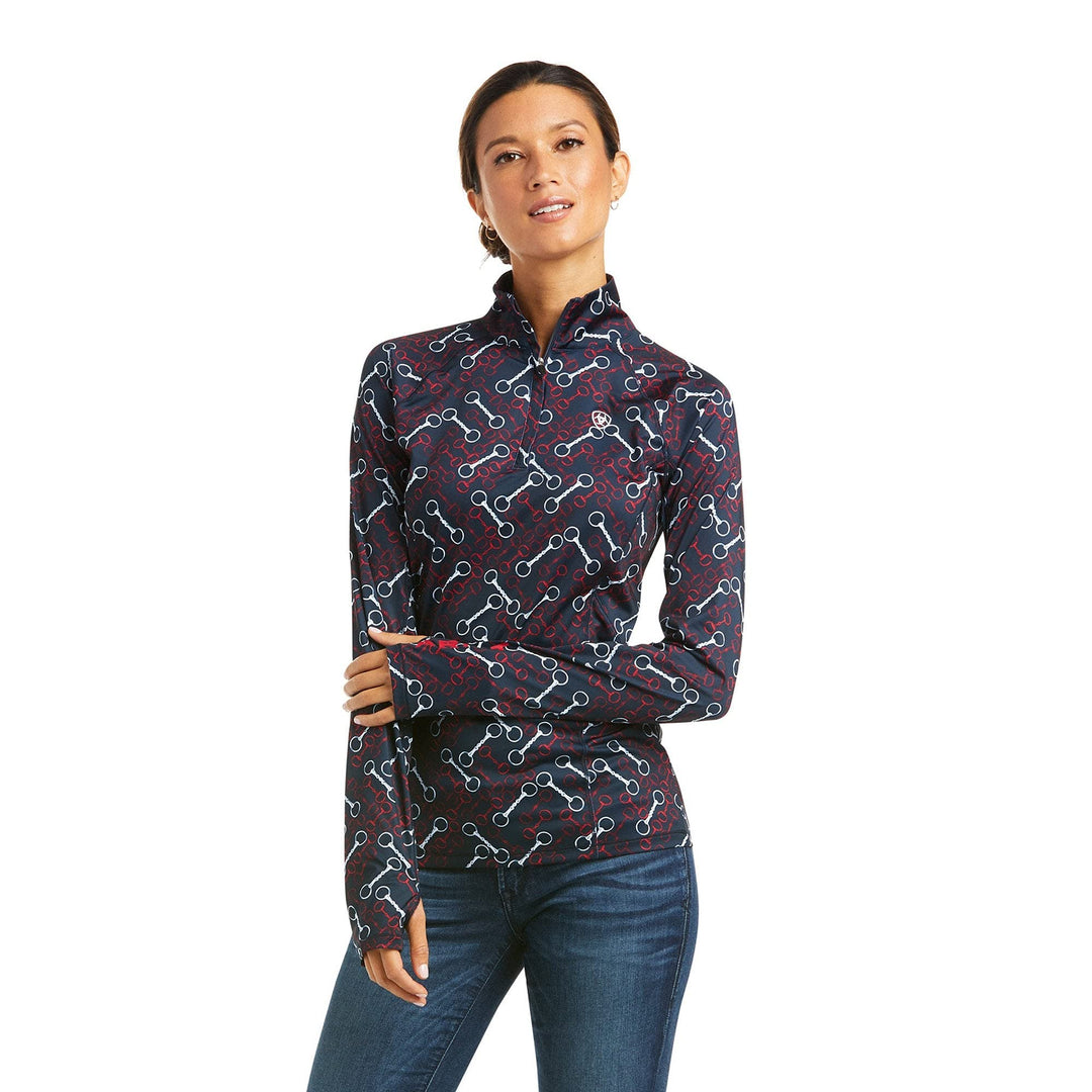ARIAT 2023 Womens Lowell 2 0 1/4 Zip Base Layer 10046603 - Forest Ride - XL Teamaufdruck, XL Teamauf