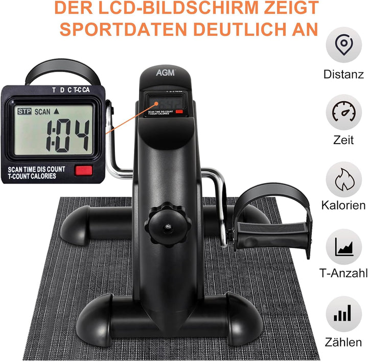 AGM Mini Fitnessbike für zuhause, Arm und Beintrainer Heimtrainer, Sportgerät Mini Bike, Hometrainer