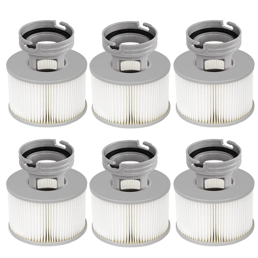YanBan 6 Set Whirlpool-Filter + Schraub-in-Basisadapter für MSpa aufblasbare Pools, verbesserte Vers