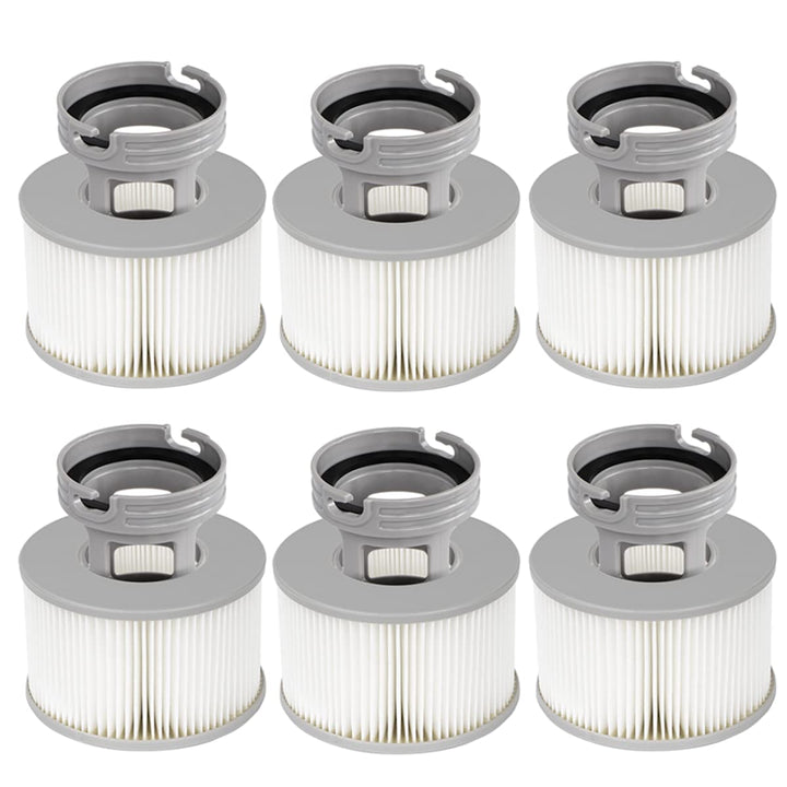 YanBan 6 Set Whirlpool-Filter + Schraub-in-Basisadapter für MSpa aufblasbare Pools, verbesserte Vers