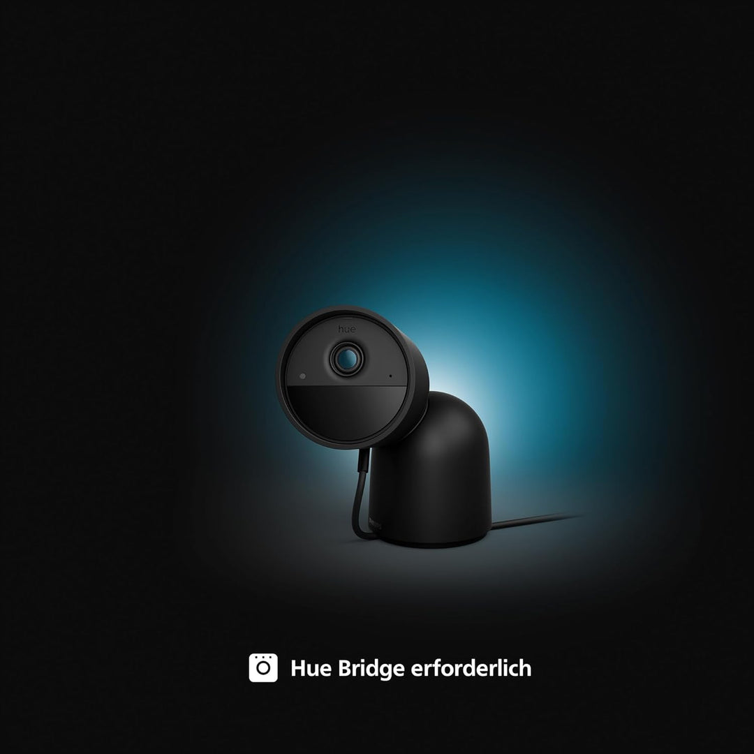 Philips Hue Secure kabelgebundene Smart Home Überwachungskamera mit Standfuss, Full HD Video, für dr