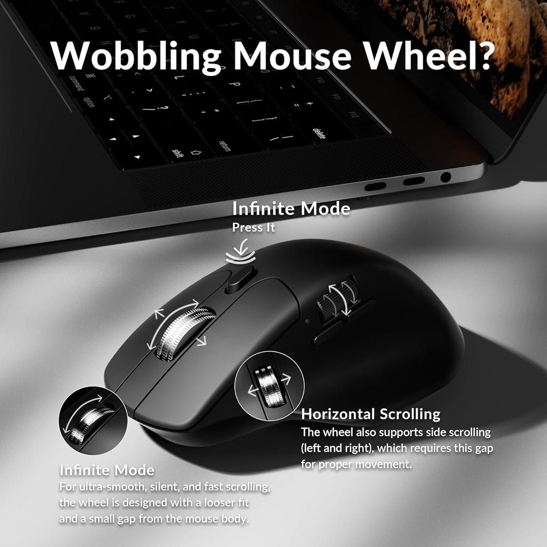 Keychron M6 Wireless Bluetooth/2.4 GHz/Kabelgebundene Optische Maus,1000Hz Leichtgewicht 86g Program