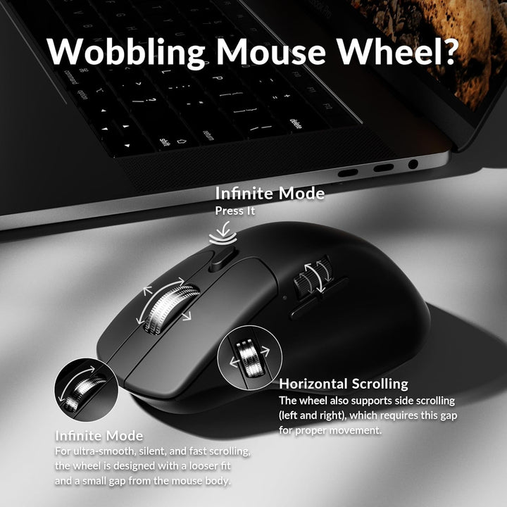Keychron M6 Wireless Bluetooth/2.4 GHz/Kabelgebundene Optische Maus,1000Hz Leichtgewicht 86g Program