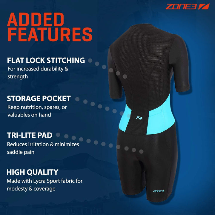 ZONE3 Damen Activate Kurzarm Full Zip Trisuit XS, XS