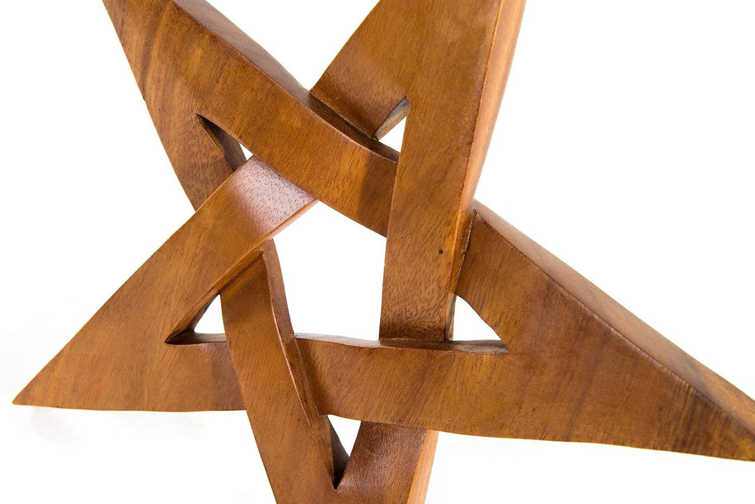 Windalf Schutzzeichen Holzbild Penta 28 cm Glücks & Wunsch Symbol Wanddeko Handarbeit aus Holz