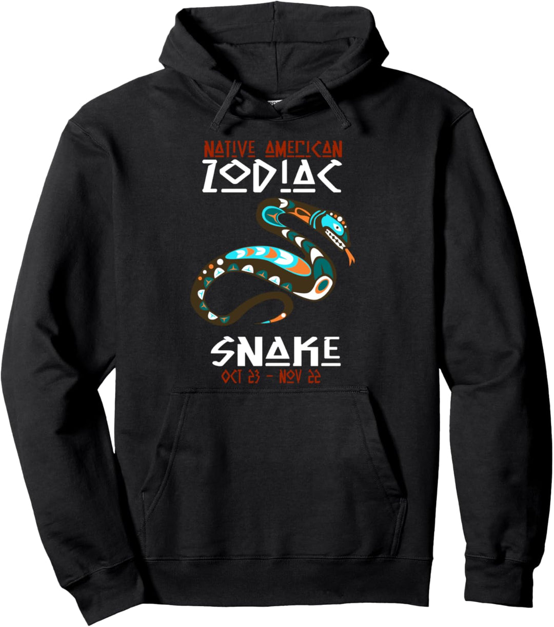 Native American Snake Astrologisches Zeichen Indianer Tierkr Pullover Hoodie