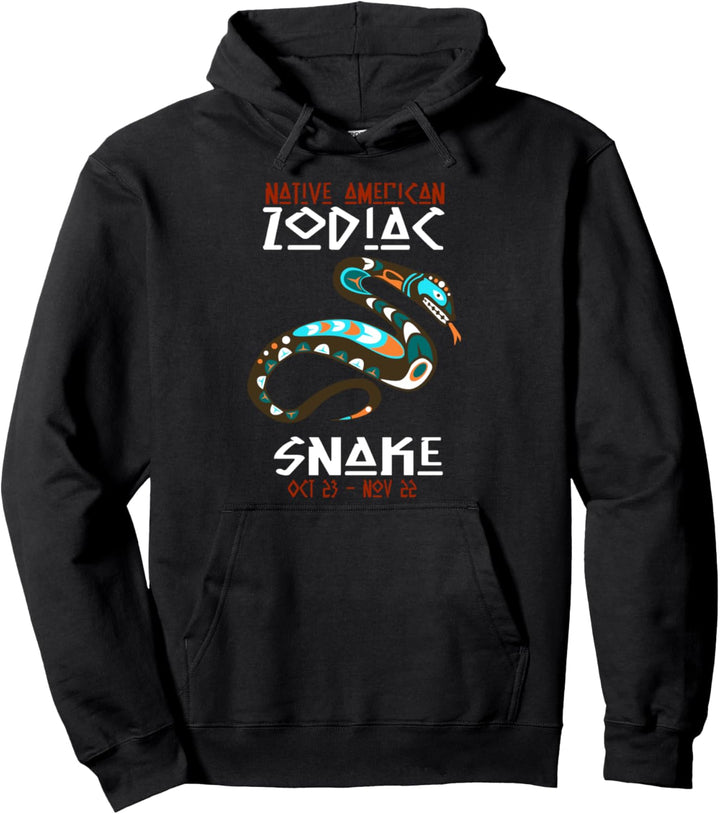 Native American Snake Astrologisches Zeichen Indianer Tierkr Pullover Hoodie
