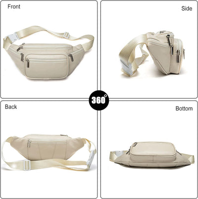 FANDARE Bauchtasche Brusttasche Gürteltasche Hüfttasche Sport Leder Sling Bag Damen Umhängetaschen H
