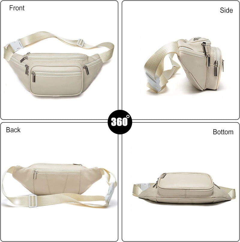 FANDARE Bauchtasche Brusttasche Gürteltasche Hüfttasche Sport Leder Sling Bag Damen Umhängetaschen H
