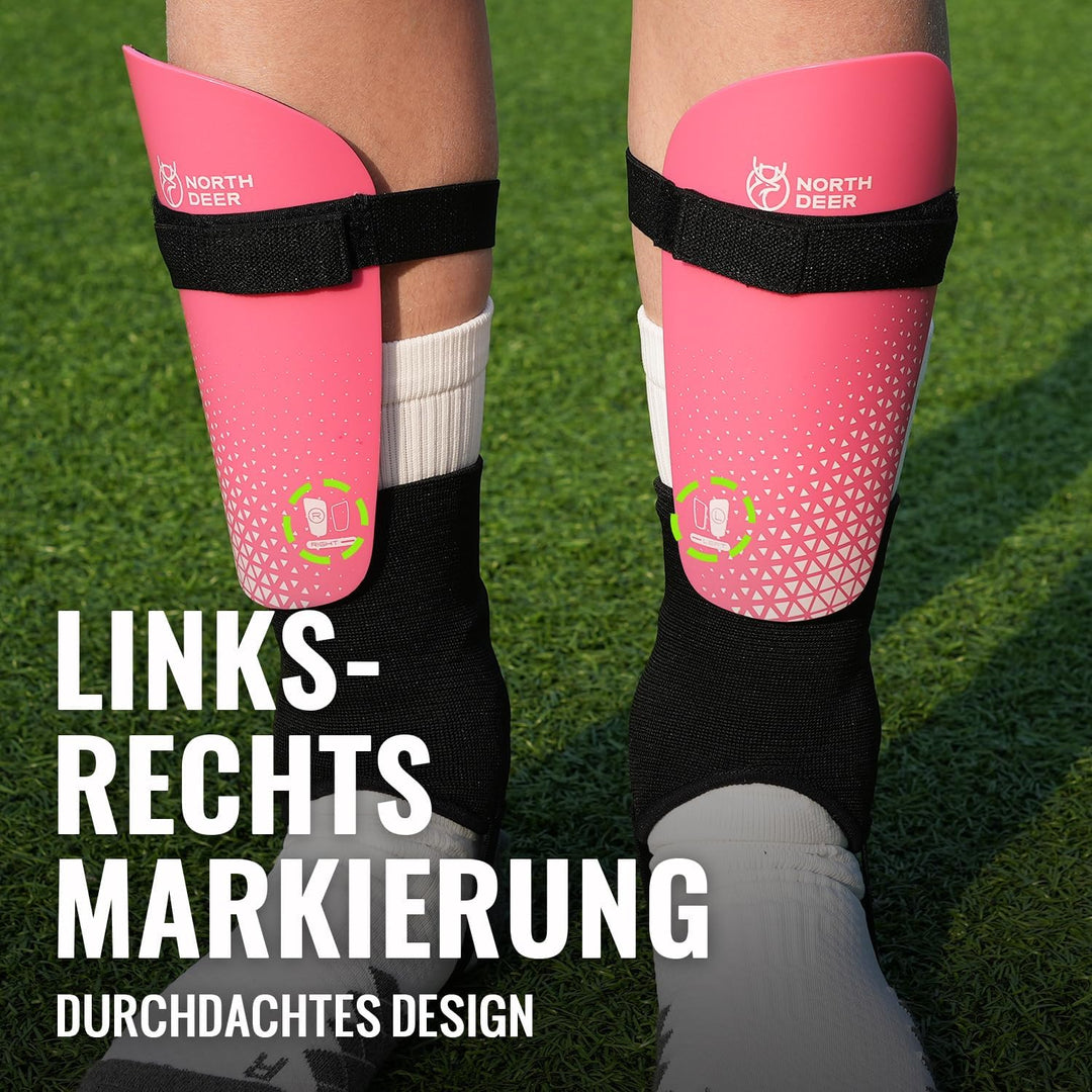 Northdeer Schienbeinschoner Kinder Fussball - Klettverschluss Kratzt Nicht auf der Haut & Frei Verst