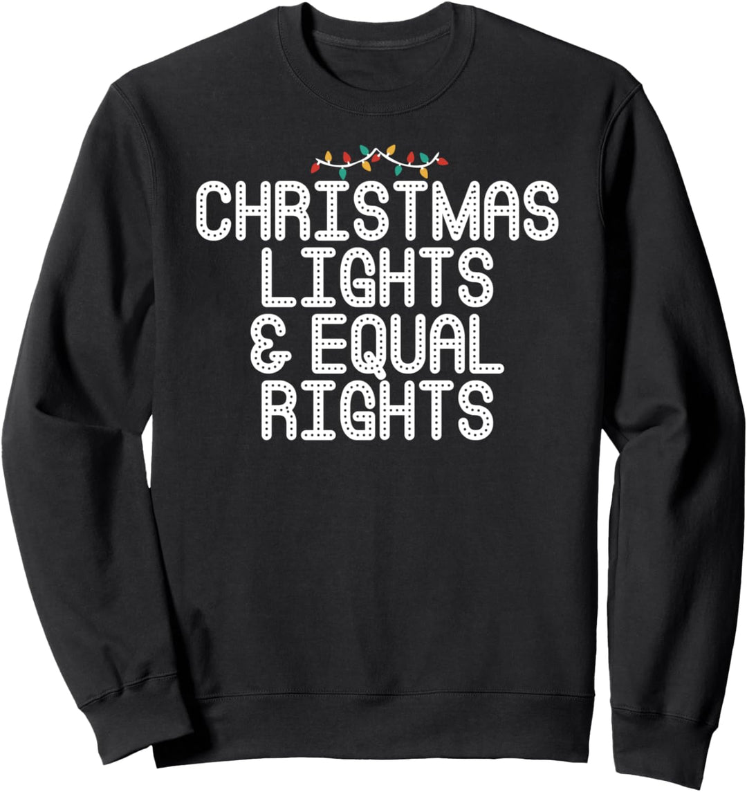 Weihnachtsleuchten und Äqualrechts, lustig, weiblich, Meme Sweatshirt