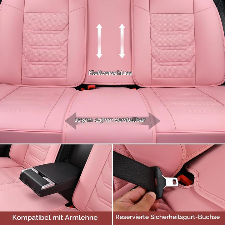Komplettset Autositzbezüge aus atmungsaktivem Kunstleder Für Vorder- und Rücksitze inkl. Kopfstützen