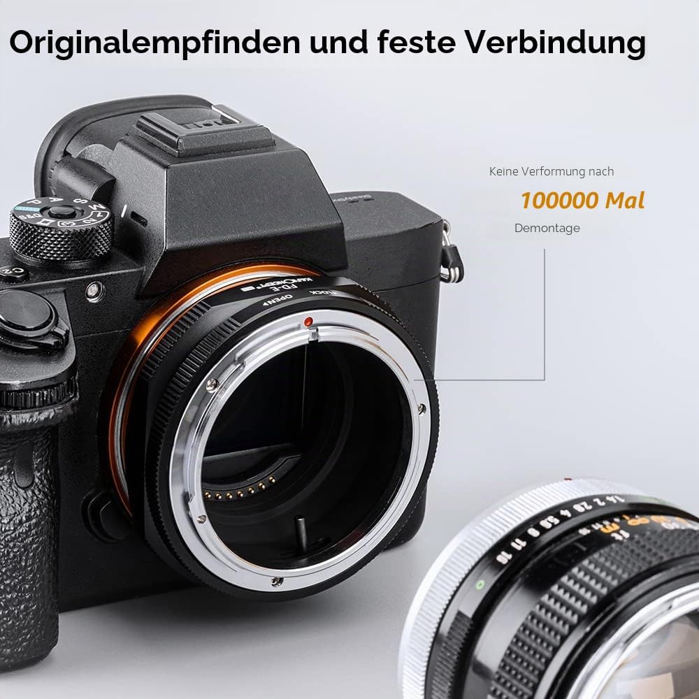 K&F Concept M13105 FD-NEX Hochpräziser Objektivadapter Canon FD Adapterring für Canon FD Objektiv au