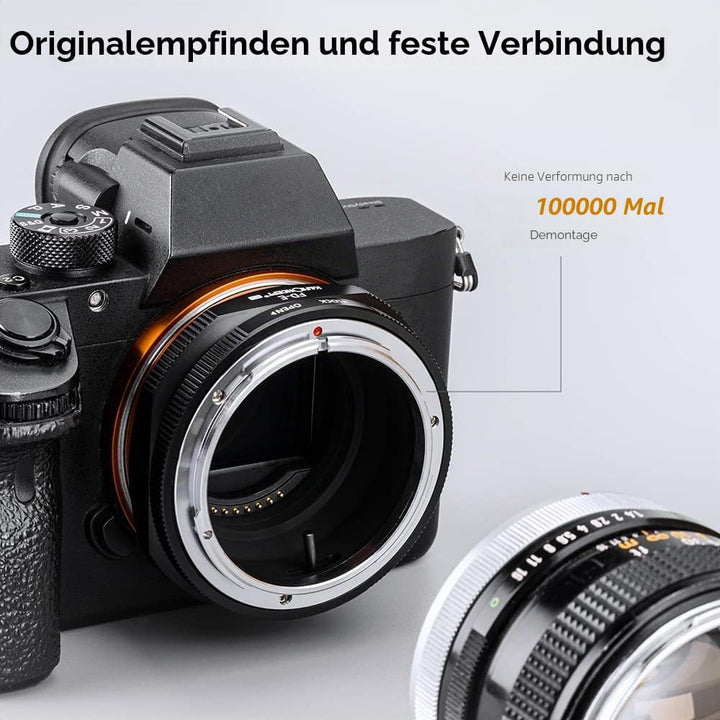 K&F Concept M13105 FD-NEX Hochpräziser Objektivadapter Canon FD Adapterring für Canon FD Objektiv au