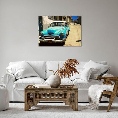 Bilder auf Leinwand Auto Klassiker Kuba Havanna Leinwandbild 70x50cm Wandbilder Dekoration Wohnzimme