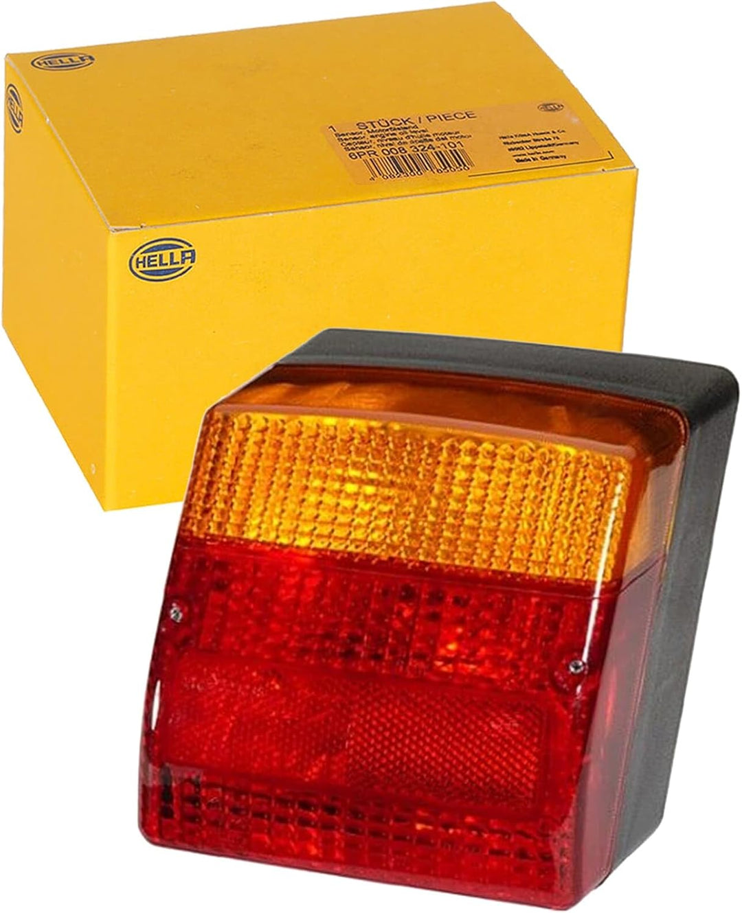 HELLA - Heckleuchte - Glühlampe - 12V - Anbau/geschraubt - Lichtscheibenfarbe: rot/gelb - Stecker: R