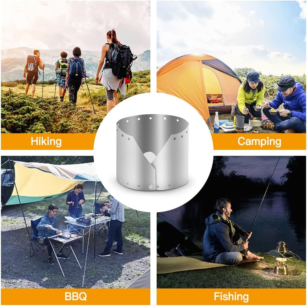 Lixada Ultraleichter Titan Outdoor Campingkocher Windschutz Regenschirm Winddichte Platte 15cm