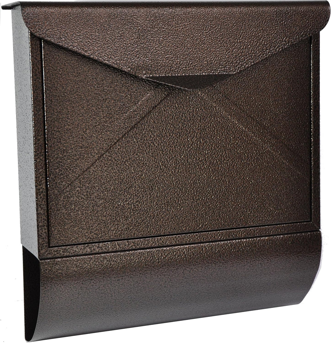 Designer Briefkasten Wandbriefkasten Postkasten mit Zeitungsrolle Zeitungsfach Braun Bronze Antik Br