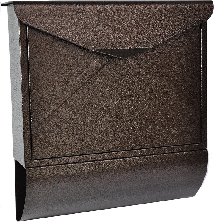 Designer Briefkasten Wandbriefkasten Postkasten mit Zeitungsrolle Zeitungsfach Braun Bronze Antik Br
