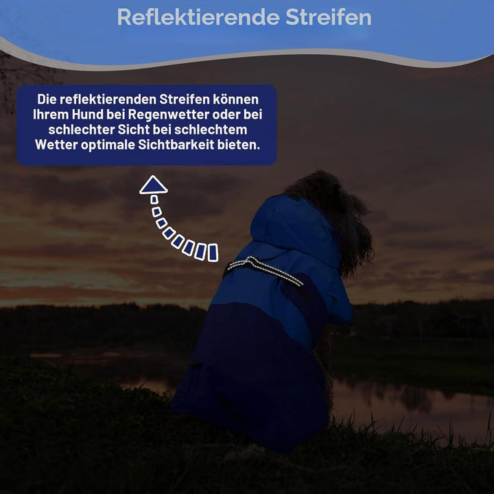 Regenmantel Hund, Regenschutz Hund Regenjacke Hund Wasserdicht mit Kapuze Hunde Regenmantel Mittelgr