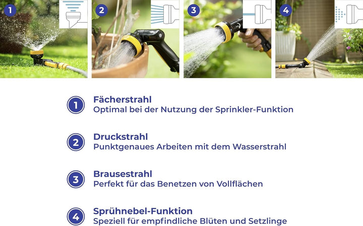Maximex Multi-Gartenbrause und-Sprinkler - Bewässerungsbrause mit Feststell-Arretierung, Kunststoff