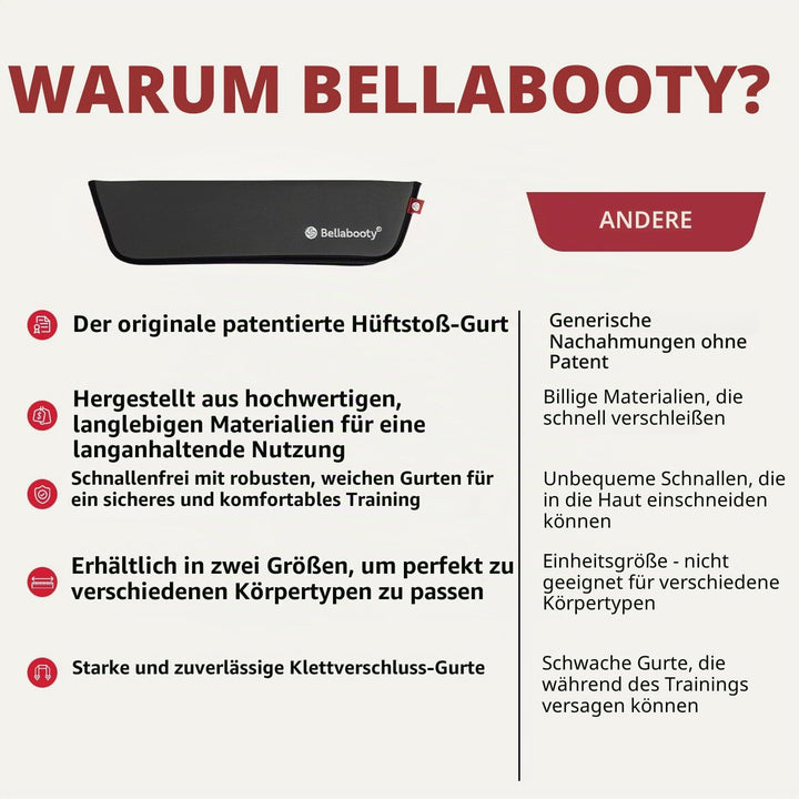 Bellabooty Übungs-Hüftgurt, einfach zu verwenden mit Hanteln, Kugelhanteln oder Tellern, rutschfeste