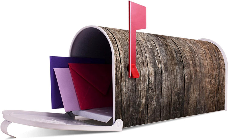 banjado® Amerikanischer Briefkasten - US Mailbox/Letterbox mit Motiv Altes Holz 51x22x17cm - Postkas