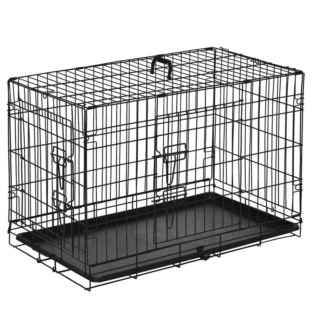 PawHut Hundekäfig Transportkäfig Drahtkäfig mit Gitter Hundebox Transportbox Kleintierkäfig Reisebox