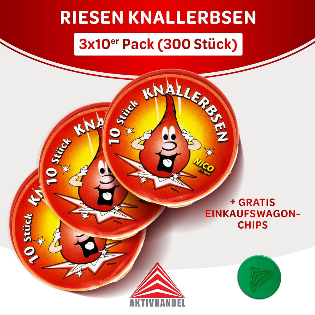 300 Riesen Knallerbsen (30x 10er Dose) von Aktivhandel