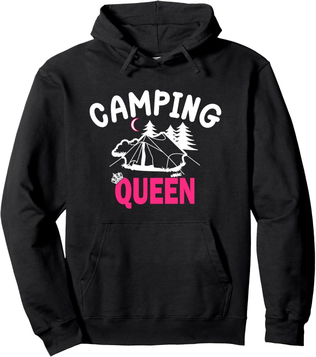 Camping Queen Königin Frau Campervan Campingplatz geboren Pullover Hoodie
