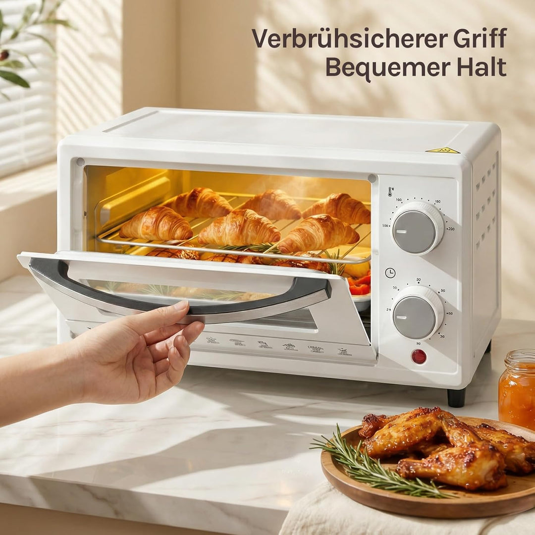 WOLTU Minibackofen 12 Liter, 800 Watt Toasterofen | Pizzaofen | Backblech mit Timer Mini Backofen fü