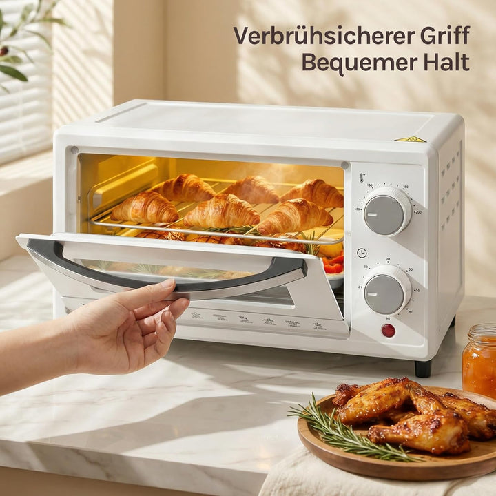 WOLTU Minibackofen 12 Liter, 800 Watt Toasterofen | Pizzaofen | Backblech mit Timer Mini Backofen fü