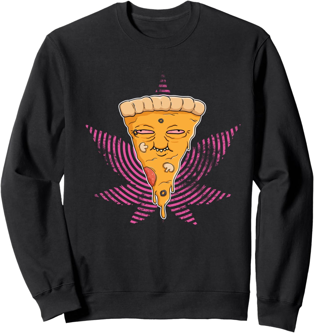 Lustige Steinpizza mit Marihuana-Gras gebacken Sweatshirt