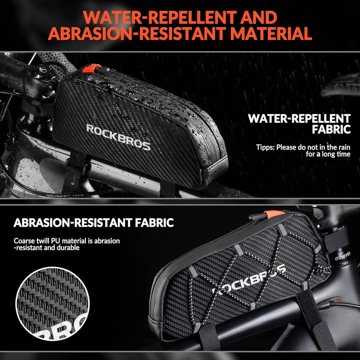 ROCKBROS Rahmentasche Fahrradtasche für Fahrradrahmen Oberrohrtasche ca.1L 22 * 10 * 5,5cm