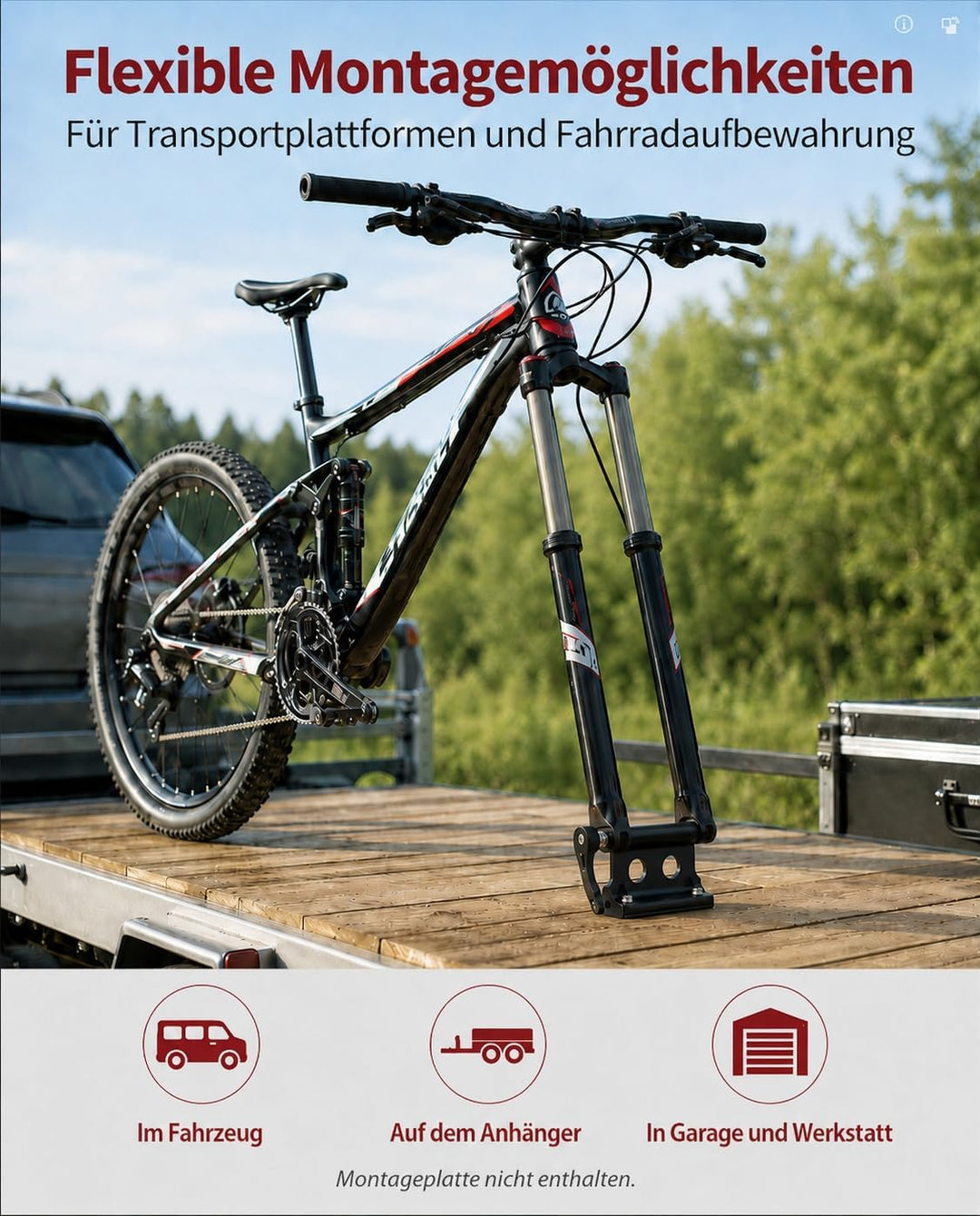 2 Stück Fahrrad Gabelhalterung Schnellspanner Fahrradhalterung Auto für Sicheren Fahrradtransport au